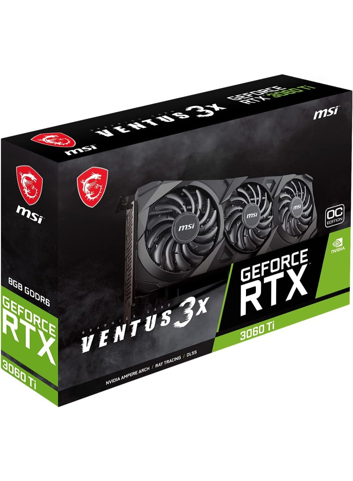 Gaming GeForce RTX 3060 Ti LHR 8GB GDRR6 256-Bit HDMI/DP Torx Fan 3 Ampere Architecture Graphics Card (RTX 3060 Ti Ventus 3X 8G OC LHR)